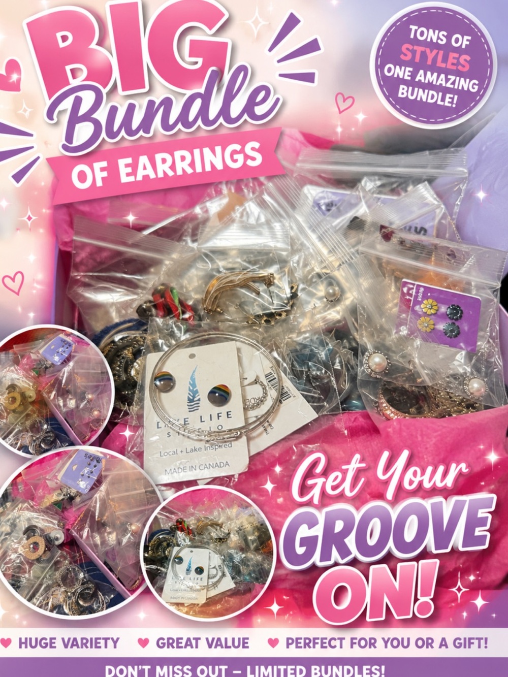 Assorted bundel earrings Women's Fashion Earrings - Hypoallergenic Styles